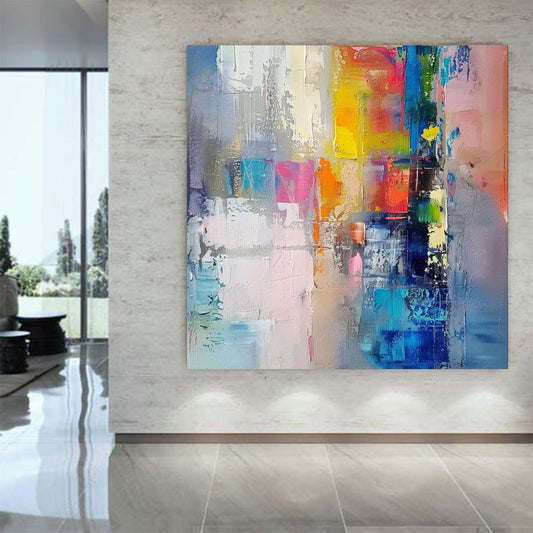 Abstract Handmade Oil Painting Modern Minimalist Home Living Room Decoration Painting,31inx31in,No Frame