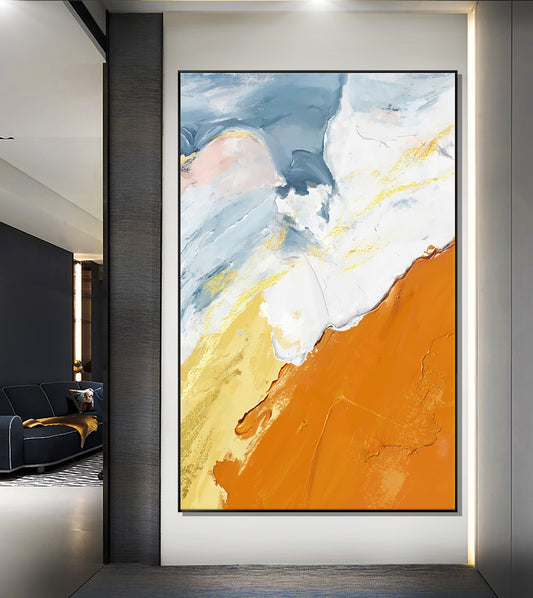 Hand painted Palette Knife Thick Abstract Oil Painting Wall Picture On Canvas Acrylic Modern Paintings,31inx47in,No Frame