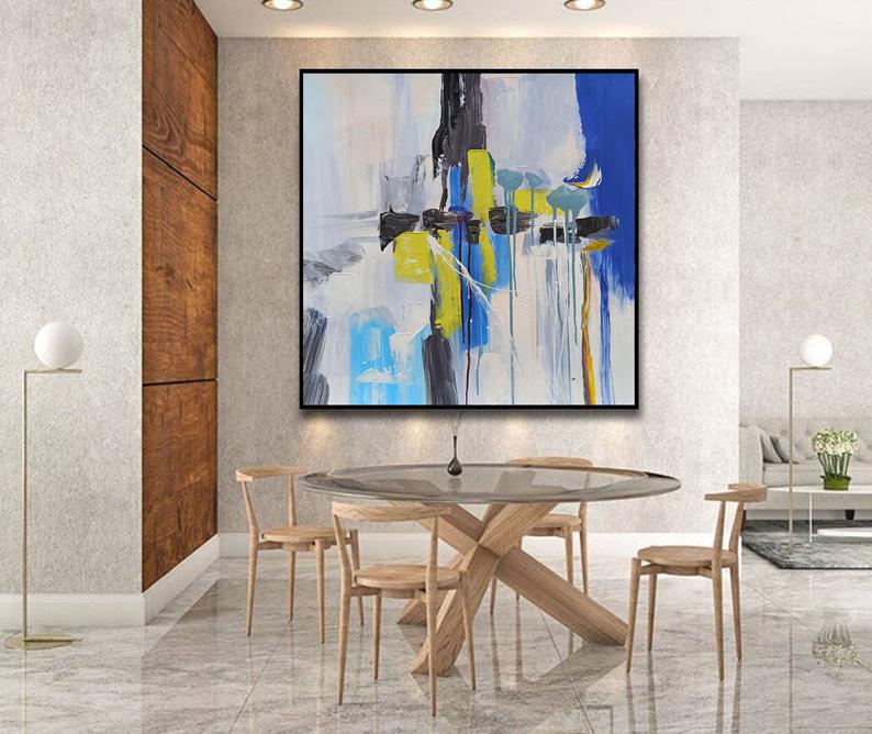 Very Large Abstract Painting On Canvas Modern Abstract Painting Original Oversized Wall Art Canvas Painting Art For Living Room31in,No Frame