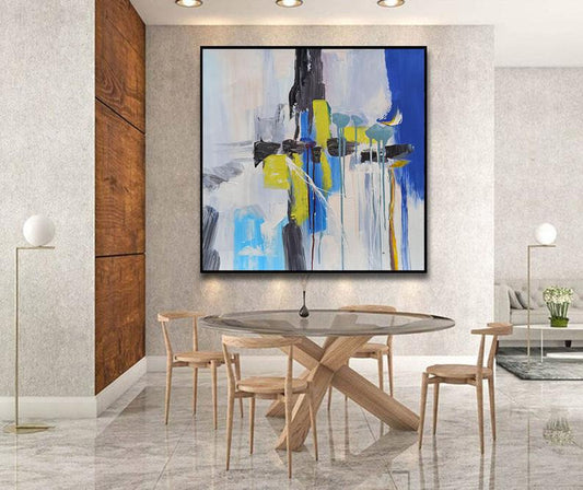 Very Large Abstract Painting On Canvas Modern Abstract Painting Original Oversized Wall Art Canvas Painting Art For Living Room31in,No Frame