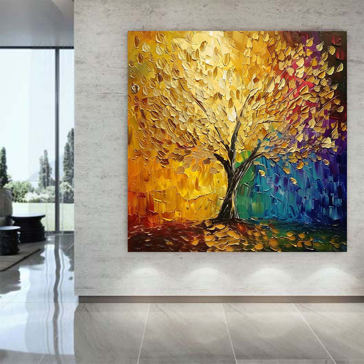 Abstract Handmade Oil Painting Modern Minimalist Home Living Room Decoration Painting,31inx31in,No Frame