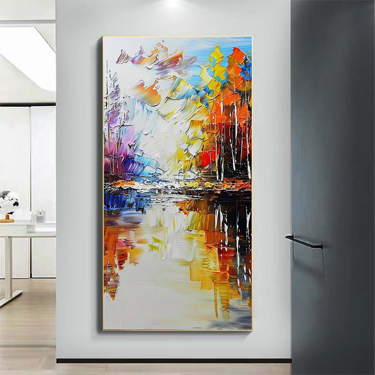 Landscape Paintings Abstract Handmade Oil Painting Modern Home Living Room Decoration Painting,27inx54in,No Frame