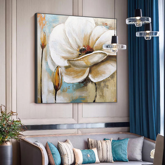 Pure hand-painted Oil Painting Abstract Modern Floral Decoration E Room Restaurant Entrance Hallway Light Luxury Custom Mural Pa31in,No Frame