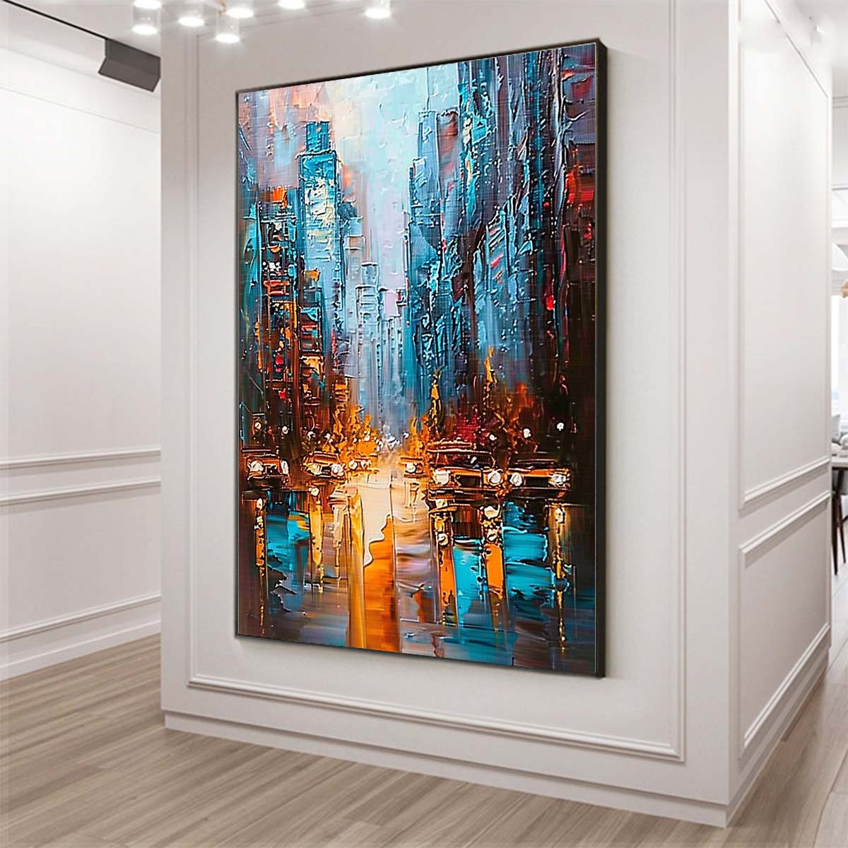 Original creation City Hand painted Oil Painting Canvas Wall Art For Home Living Room Unframed/Rolled #052