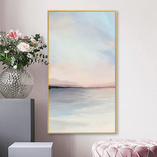 Hand-painted Oil Painting Decorative Painting Vertical Version Entrance Hallway Modern Minimalist Abstract Painting The Horizon27inx54in,No Frame