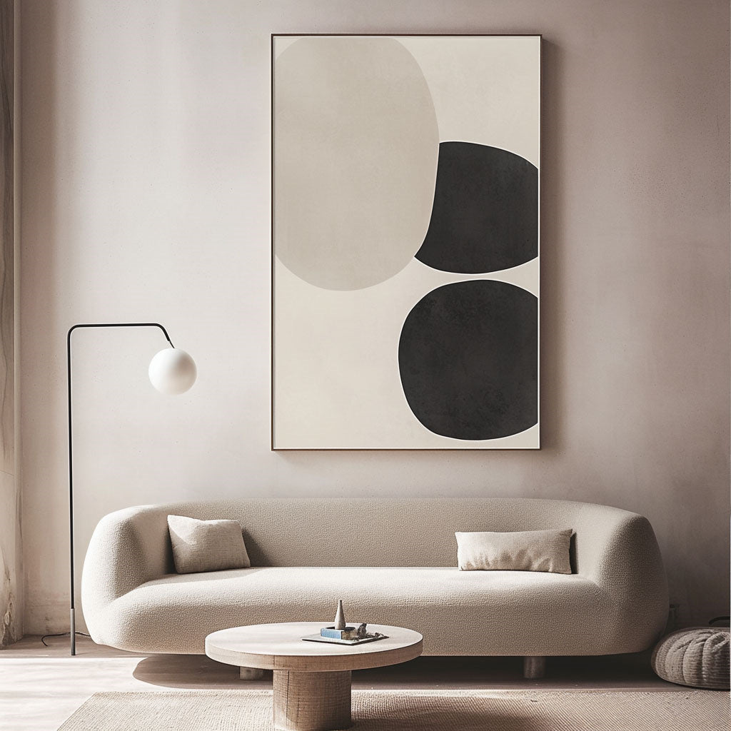 Handpainted Abstract Wall Art Painting Decorative Painting Aisle Corridor Mural Mooring Hanging Painting black white 31inx47in,No Frame