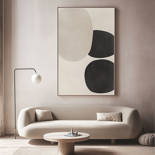 Handpainted Abstract Wall Art Painting Decorative Painting Aisle Corridor Mural Mooring Hanging Painting black white 31inx47in,No Frame