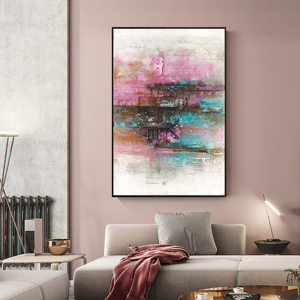 Abstract White Flower  Hand Painted Oil Painting On Canvas Handmade Wall Art  For Living Room,31inx47in
