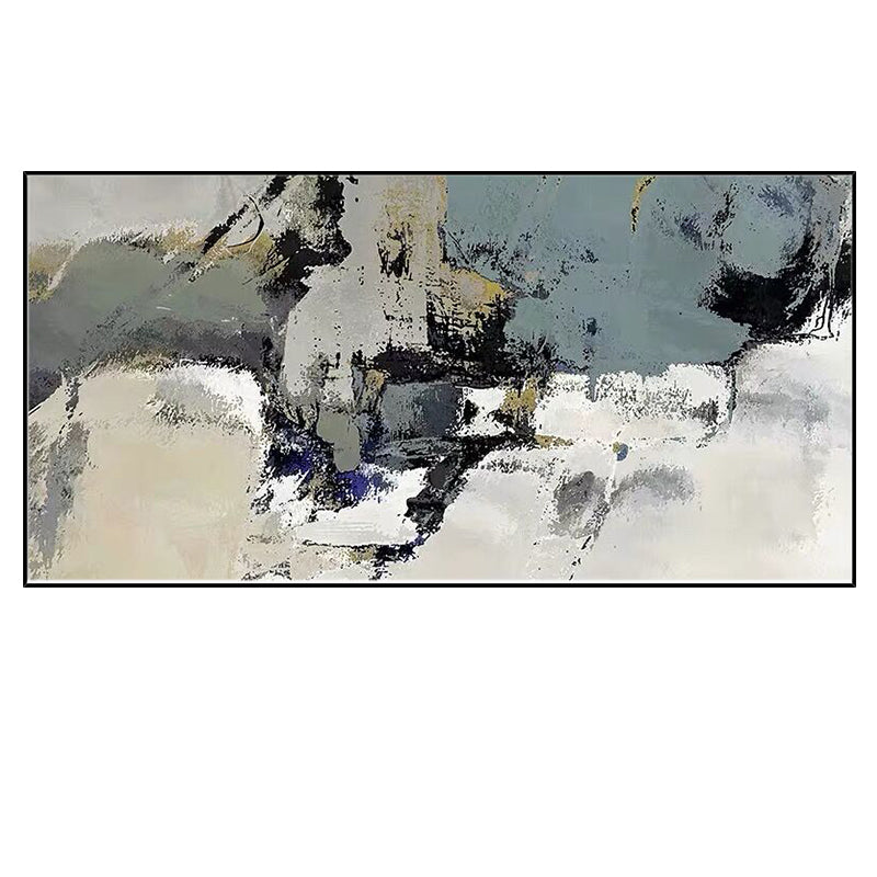 Modern Paintinghand-painted Banner Black And White Ash Living Room Sofa Backdrop Decorative Painting Abstract Paintings Be27inx54in,No Frame