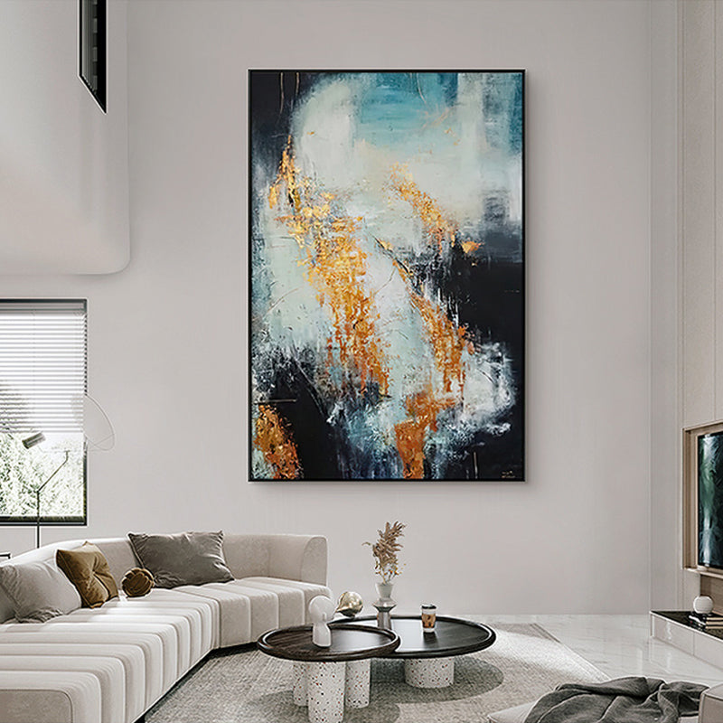 Beautiful Wall Art Abstract Handpainted Oil Painting On Canvas Large Restaurant Decoration Unframed  ,31inx47in,No Frame