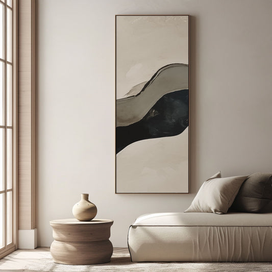 Minimalism Abstract Handmade Oil Painting Modern Home Living Room Decoration Painting,27inx54in,No Frame