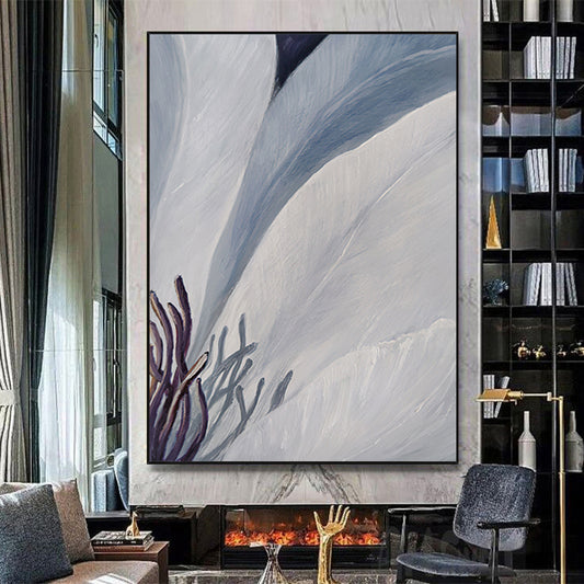 Living Room Large Vertical Modern Home Decoration Abstract Painting Decorative Murals  Handmade Oil Painting,31inx47in,No Frame