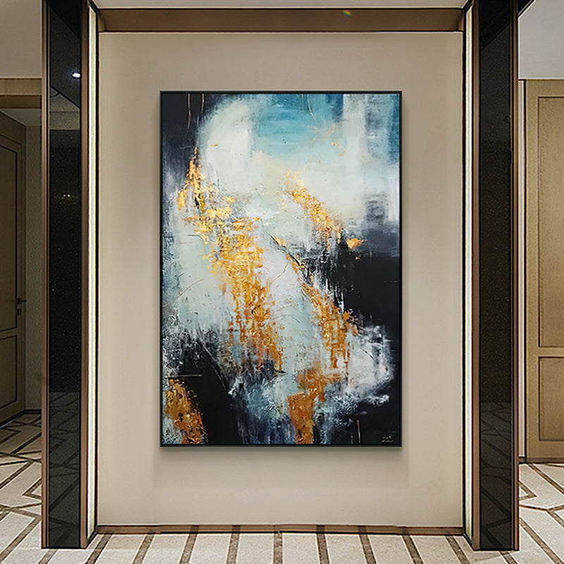 Beautiful Wall Art Abstract Handpainted Oil Painting On Canvas Large Restaurant Decoration Unframed  ,31inx47in,No Frame
