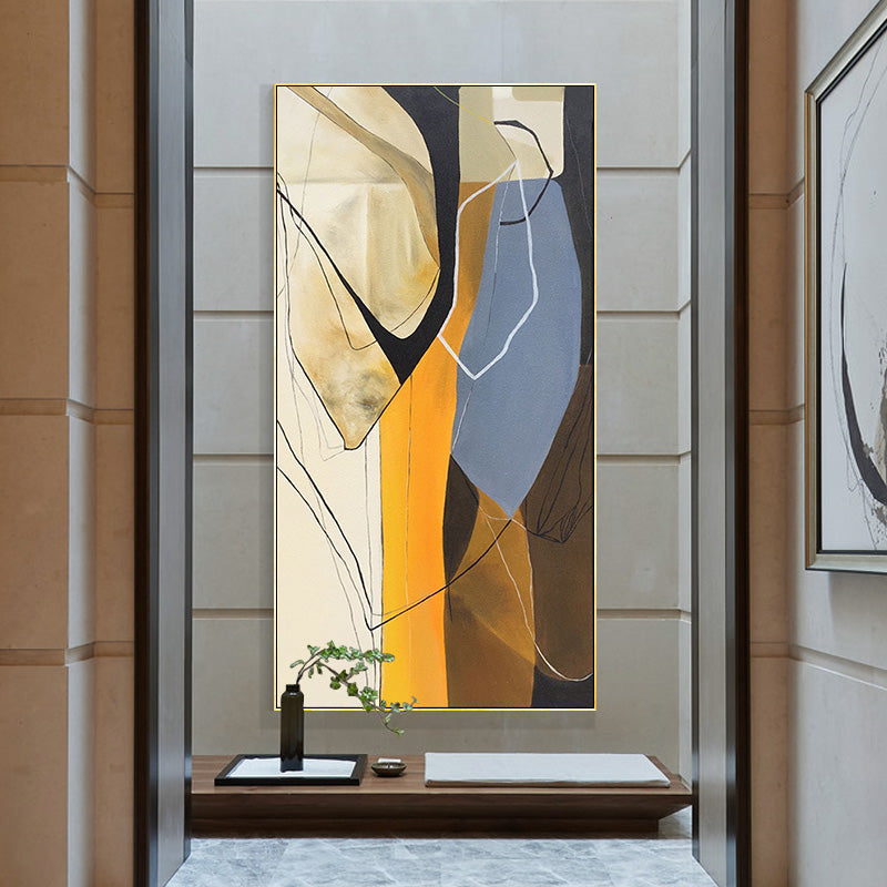 Modern Minimalist Hand-Painted Abstract Oil Painting Living Room Restaurant Painting Entrance Corridor Decorative Painting Nordi27inx54in,No Frame