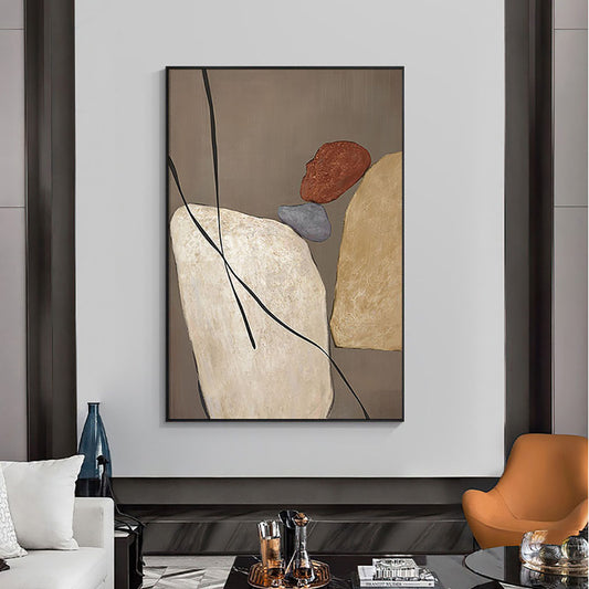 Brown Abstract Wall Art Hand Painted Oil Painting On Canvas Art Home Decor Picture Modern Oil For Living Room,31inx47in,No Frame