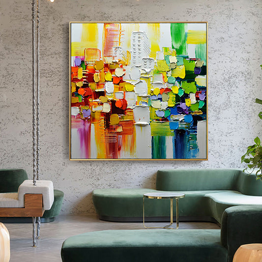 Wall Art Oil Painting On Canvas Handmade Abstract Canvas Artwork Painting Hand Painted Unframed For Living Room,31inx31in,No Frame