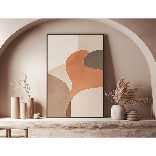 Handpainted Abstract Wall Art Painting Decorative Painting Aisle Corridor Mural Mooring Hanging Painting white orange green 31inx47in,No Frame