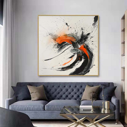 Abstract Handmade Oil Painting Modern Minimalist Home Living Room Decoration Painting,31inx31in,No Frame