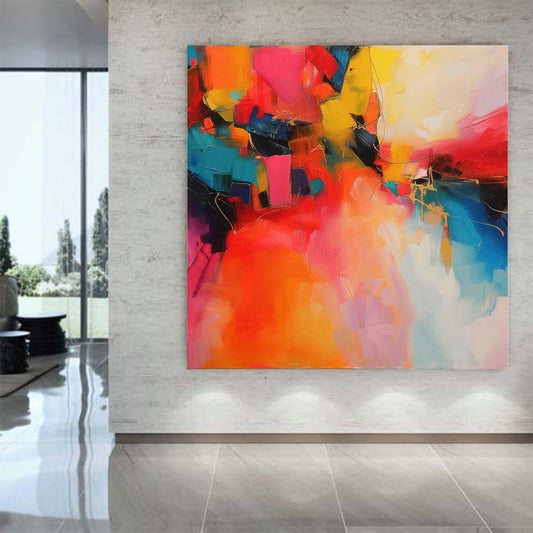 Abstract Handmade Oil Painting Modern Minimalist Home Living Room Decoration Painting,31inx31in,No Frame