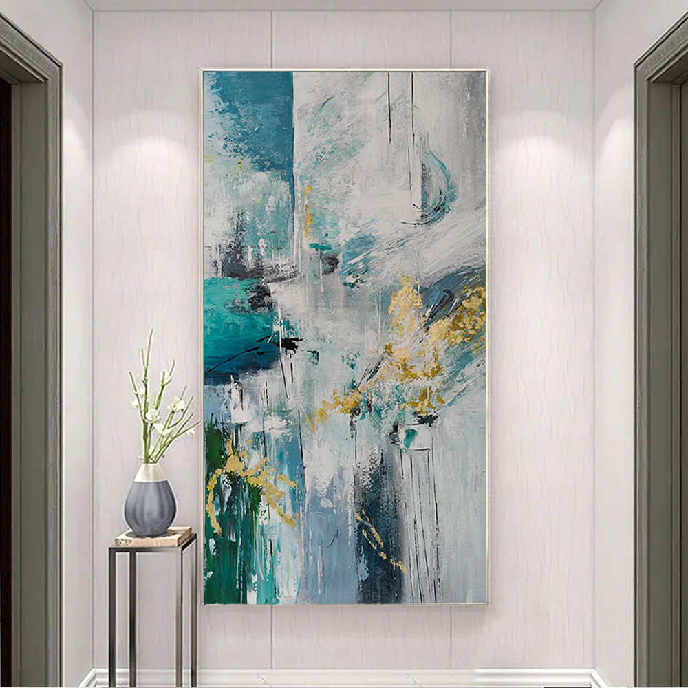 Abstract Modern Wall Art Home Decoration On Canvas New Arrival Abstract Painting With White,27inx54in,No Frame