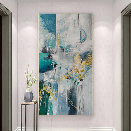 Abstract Modern Wall Art Home Decoration On Canvas New Arrival Abstract Painting With White,27inx54in,No Frame