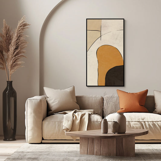 Minimalism Abstract Handmade Oil Painting Modern Home Living Room Decoration Painting,27inx54in,No Frame