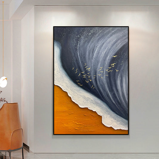 3D Thick Acrylic Canvas Wall Decor Art Pure Handmade Heavy Textured OIl Painting 2022 Hote Selling,31inx47in,No Frame