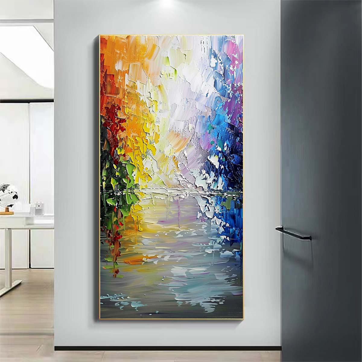 Landscape Paintings Abstract Handmade Oil Painting Modern Home Living Room Decoration Painting,27inx54in,No Frame