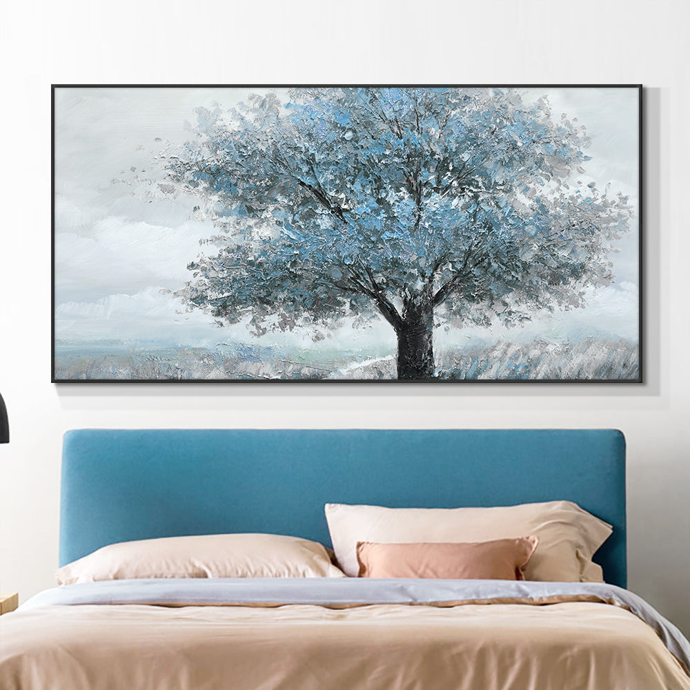#450Abstract Large Size Trees Painting  Handmade On Canvas Modern Decorative Wall Art Painting For Living Room,27inx54in,No Frame
