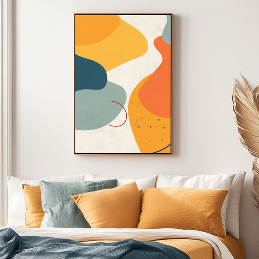 Handpainted Abstract Wall Art Painting Decorative Painting Aisle Corridor Mural Mooring Hanging Painting green yellow orange 31inx47in,No Frame