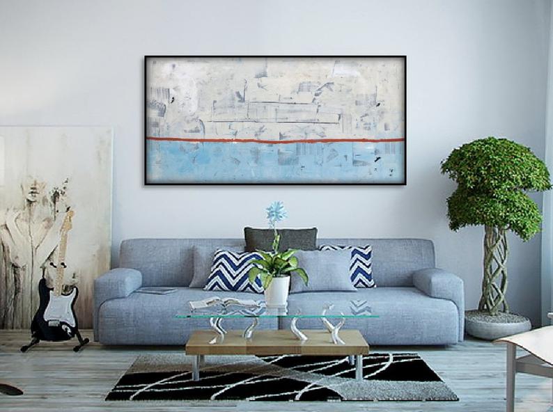 Extra Large Abstract Painting Original Painting On Canvas Large Canvas Art Acrylic Landscape Abstract Painting Abstract Wall Art27inx54in,No Frame