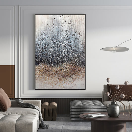 Morden Abstract Canvas Artwork Hand Painted Texture Brown Oil Painting Nordic Stone Canvas Wall Art For Home Living Room,31inx47in,No Frame