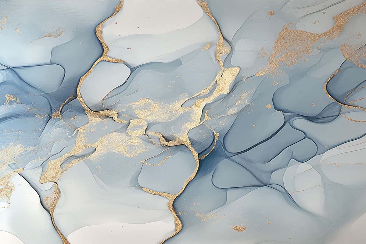Handpainted Abstract Wall Art Painting Decorative Painting Aisle Corridor Mural Mooring Hanging Painting blue 31inx47in,No Frame