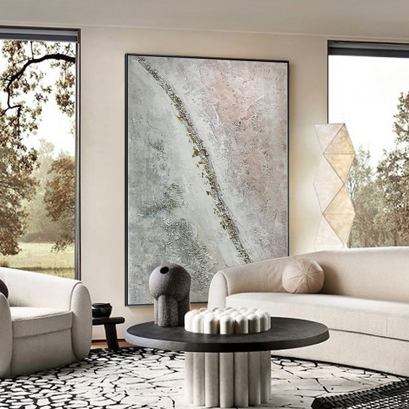 Pure Handmade Abstract Oil Painting Modern Wall Art On Canvas Nordic Mural Living Room Background Picture,31inx47in,No Frame