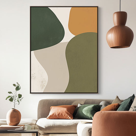 Handpainted Abstract Wall Art Painting Decorative Painting Aisle Corridor Mural Mooring Hanging Paintinggreenyellow1inx47in,No Frame