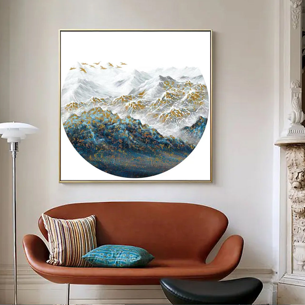 Modern Handpainted Mountain Scenery 3d Oil Painting On Canvas Home Decoration Handmade Wall Art Picture,31inx31in,No Frame
