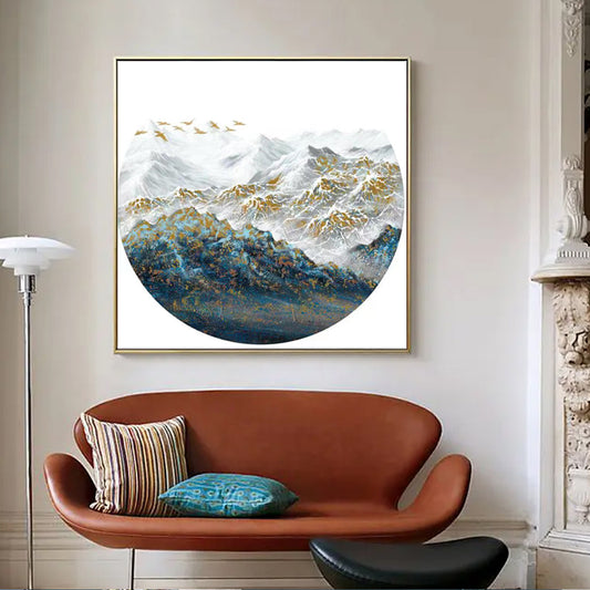 Modern Handpainted Mountain Scenery 3d Oil Painting On Canvas Home Decoration Handmade Wall Art Picture,31inx31in,No Frame