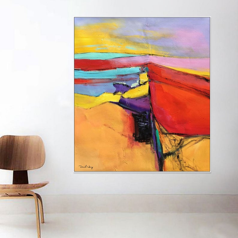 Handmade Oil Painting Abstract Oil Painting Large Wall Art Modern Art Family Wall Decor Abstract Painting Abstract Canvas Art31in,No Frame