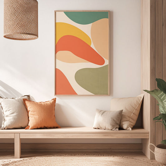 Handpainted Abstract Wall Art Painting Decorative Painting Aisle Corridor Mural Mooring Hanging Paintingyellowgreen1inx47in,No Frame