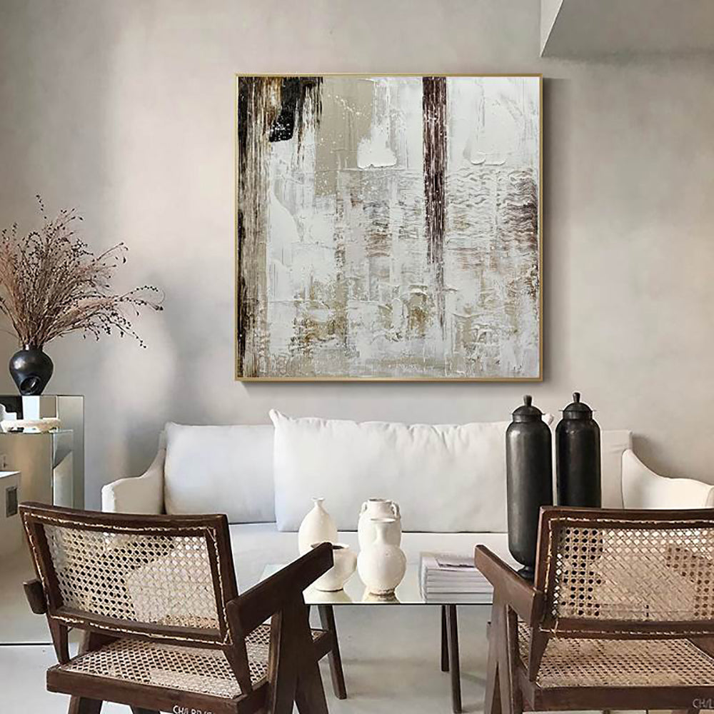 New Design Hand Painted Canvas Painting Wall Art Abstract Thick Oil Painting Handmade Large Wall Painting,31inx31in,No Frame