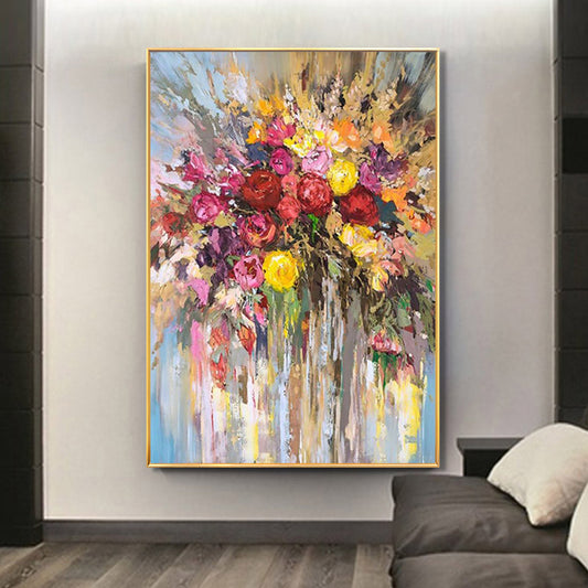 Hand Painted Oil Painting Modern Vertical Geometry Abstract Decorative Hanging Painting Living Room Painting Wall Art Oil Painting for Home Living Room,31inx47in,No Frame