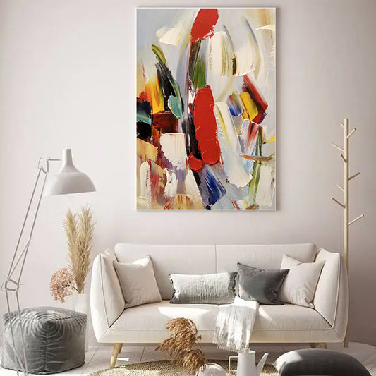Colors Abstract Picture Handmade Paintings Wall Art Oil Paintings Home Decor Canvas For Living Room,31inx47in,No Frame