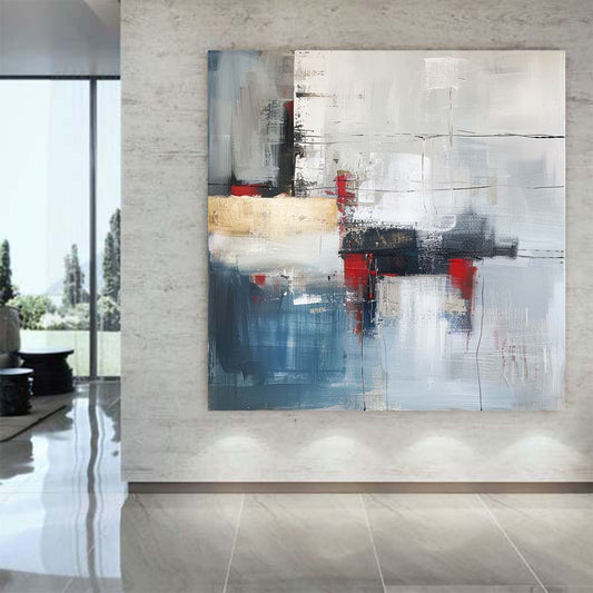 Abstract Handmade Oil Painting Modern Minimalist Home Living Room Decoration Painting,31inx31in,No Frame