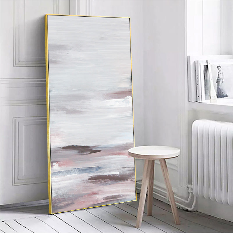 Minimalist Style Decorative Painting Bedroom Painting Corridor Entrance Vertical Hanging Painting Hand-Painted Abstract Pattern27inx54in,No Frame