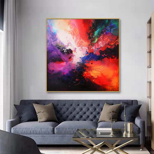 Abstract Handmade Oil Painting Modern Minimalist Home Living Room Decoration Painting,31inx31in,No Frame