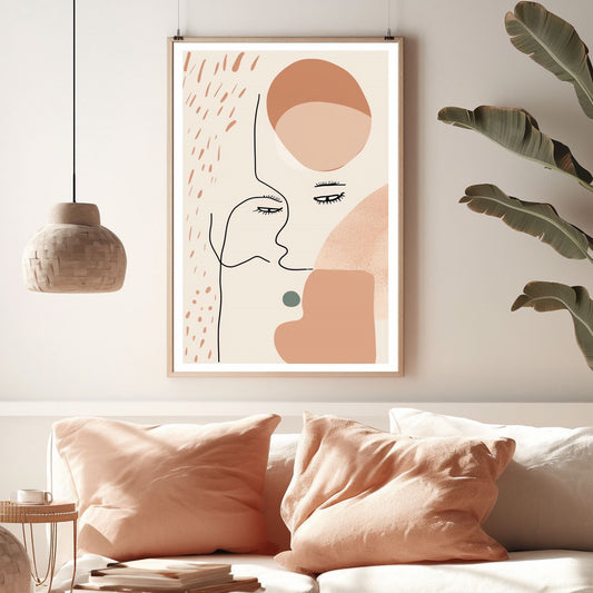 Handpainted Abstract Wall Art Painting Decorative Painting Aisle Corridor Mural Mooring Hanging Painting white pink 31inx47in,No Frame