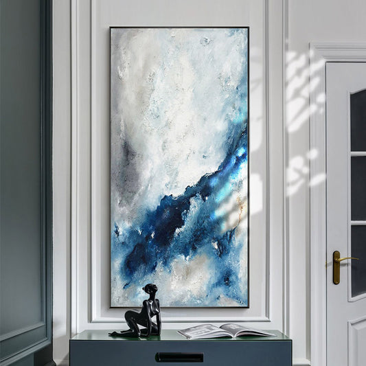 Hand-painted Abstract Oil Painting Decorative Painting Modern Minimalist Model Room Entrance Hallway Mural Paintings Living Room 27inx54in,No Frame