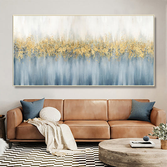 50 Hand Painted Original Abstract Oil Painting Gold Foil Canvas Art Handmade 3D Oil Painting,27inx54in,No Frame