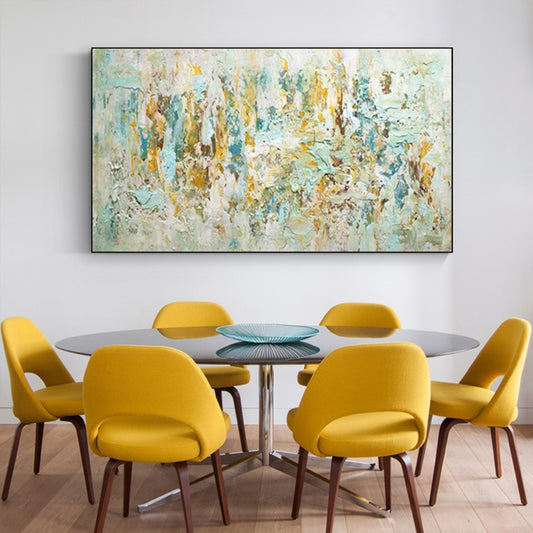 Modern Abstract Large Living Room Hand Painted Decorative Painting Color Block Nordic Dining Room Sofa Bedroom,27inx54in,No Frame