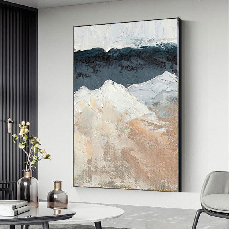 Hand Painted Modern Abstract Blue Oil Painting Art Original Canvas Wall Art Handmade Landscape Oil Painting